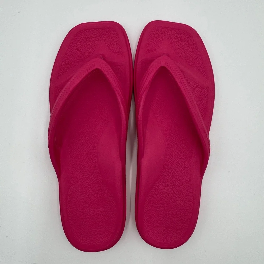 Tikvaw Flip Flop Sandals Square Toe Summer Beach Women 40EU/ 9 US Hot Pink Thong
